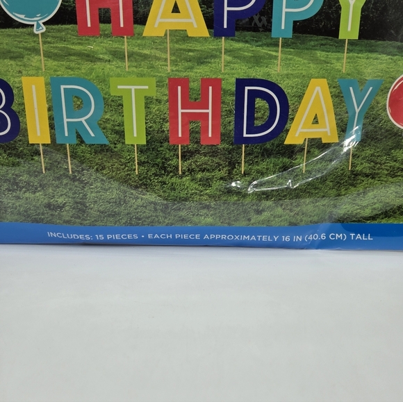 321 Party! Colorful Happy Birthday Yard Sign 15 pc - Picture 4 of 7